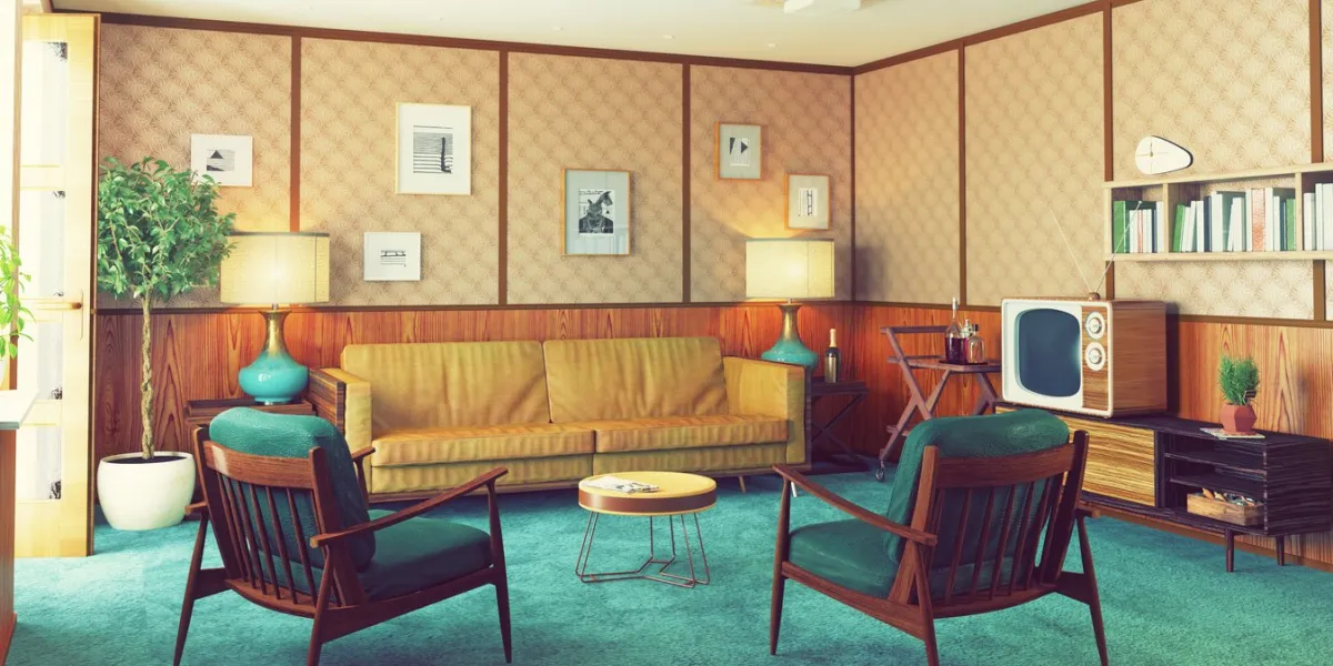 beautiful vintage interior 3d rendering concept author's art used