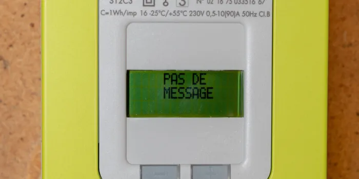 paris, france - september 30, 2018   new smart electric meter linky from erdf (electricity network distribution france)