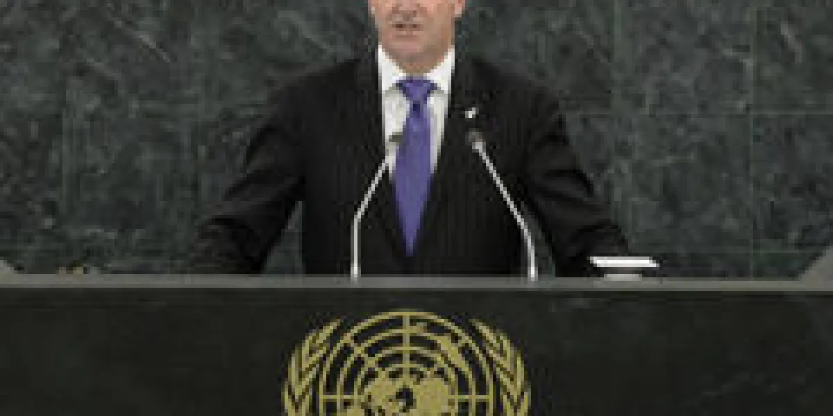 john key, premier ministre de nouvelle-zélande, prend la parole lors de la 68ème session de l'assemblée générale des nations unies le 26 septembre 2013 au siège de l'onu à new york afp photo stan honda pool