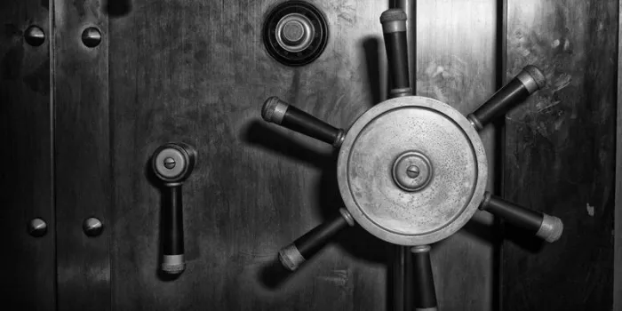 porte coffre-fort en acier - noir et blanc