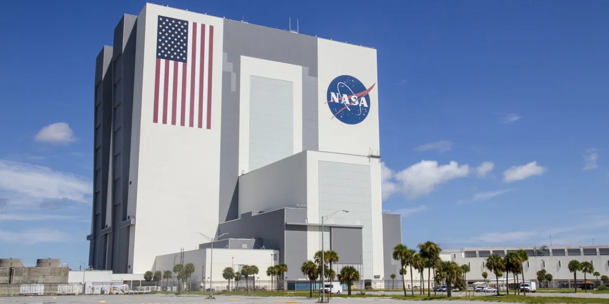 merritt island, florida, usa - september 10, 2011  vehicle assembly building at nasa's kennedy space center, which was first used to assemble the massive american saturn v launch vehicles, on merritt island, florida