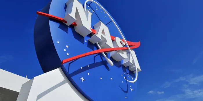 cape canaveral, fl, usa- january 2, 2011  the nasa 's logo signage at the kennedy space center, nasa in florida, usa