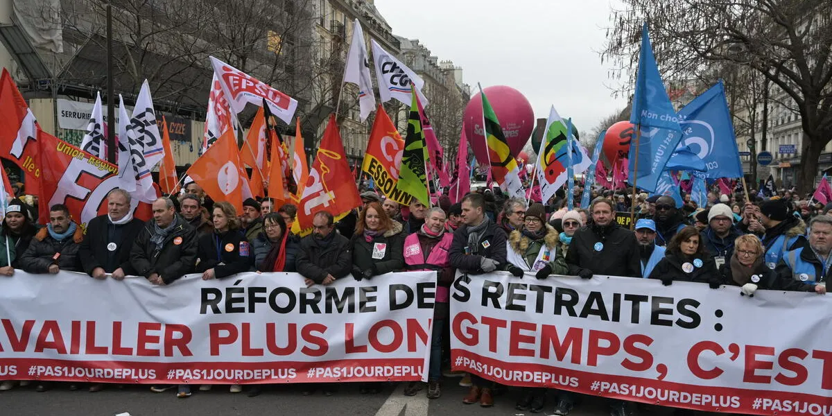 demonstration against pension reform - paris