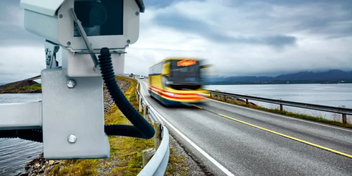 radar speed control camera on the road