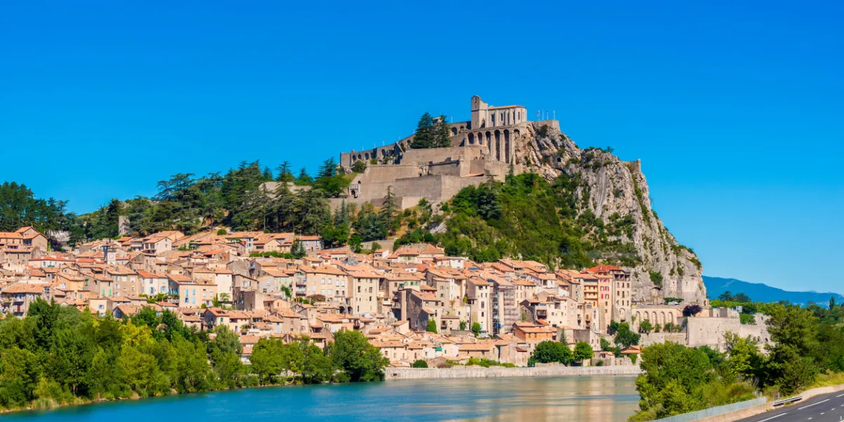 view on the village of sisteron, southern france