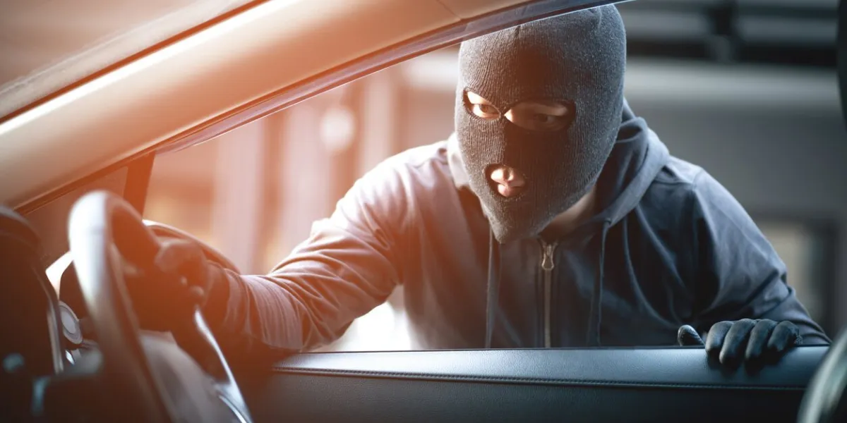 car thief fleeing from police