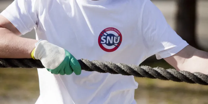 the young volunteers during universal national service - ancelle