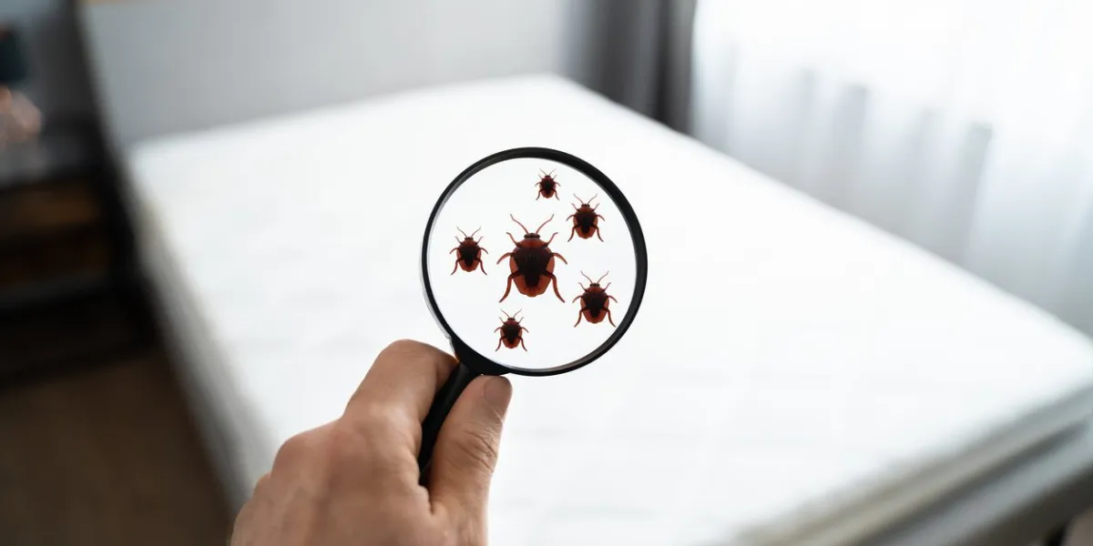 parasite infested dirty linen in bedroom at home