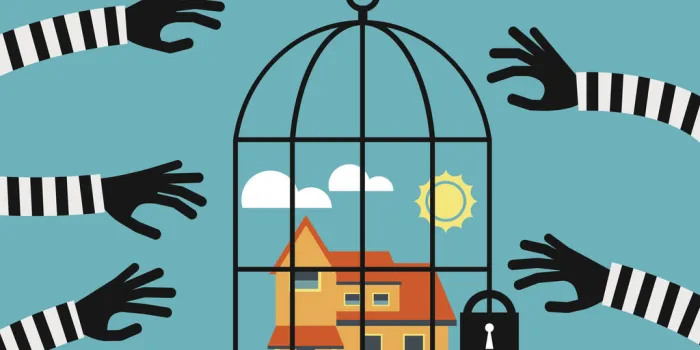 home security and protection vector concept crisis, financial problems, mortgages and banking service