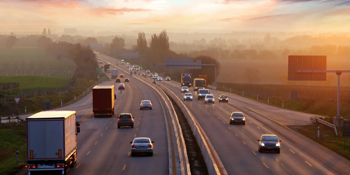 traffic on highway with cars