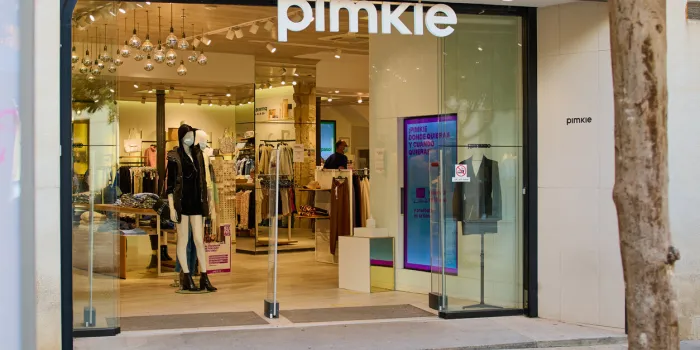 palma de mallorca, spain - october 12, 2021  open pimkie clothes store front in palma de mallorca, spain