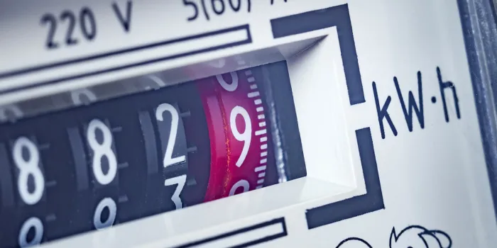 payment of utility services, concept part of an electricity meter, close-up selective focus, toned image