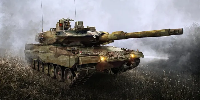 nato military aid to ukraine army powerful german-made modern battle tank ukraine-russia war crisis 3d heavy military vehicle tank weapon three-dimensional illustration