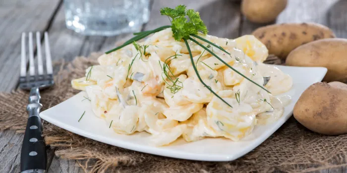 homemade potato salad with fresh herbs