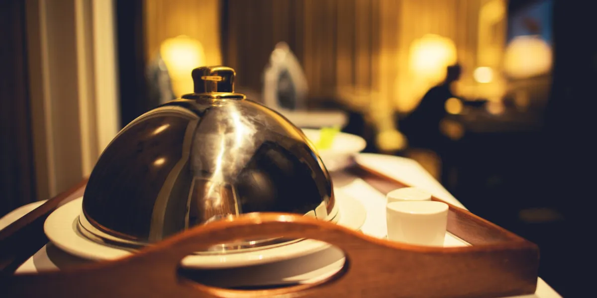 dinner in the hotel provided by hotel restaurant room service business travel theme