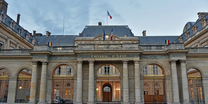 paris , france - november 2017, the council of state of the french government which is located in the palais royal