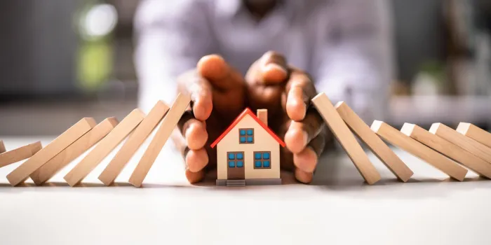 real estate house insurance domino chain challenge and risk protection