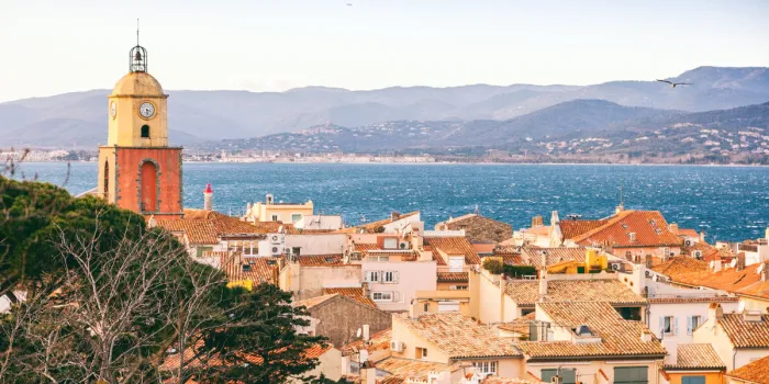 view of the city of saint-tropez, provence, cote d'azur, a popular destination for travel in europe