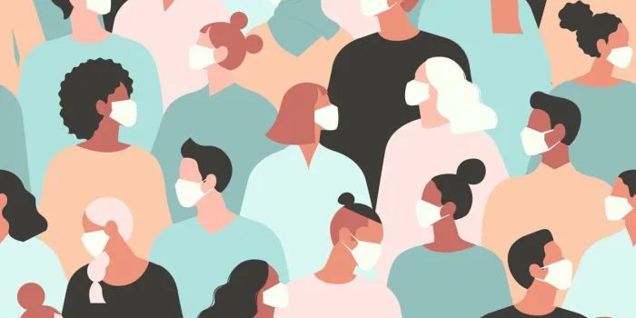 novel coronavirus (2019-ncov), people in white medical face mask concept of coronavirus quarantine vector illustration seamless pattern