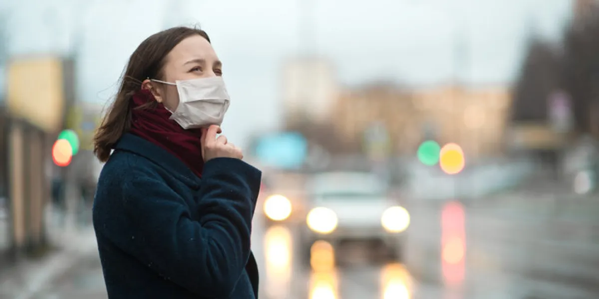 environment protection, air pollution and anti-virus concept