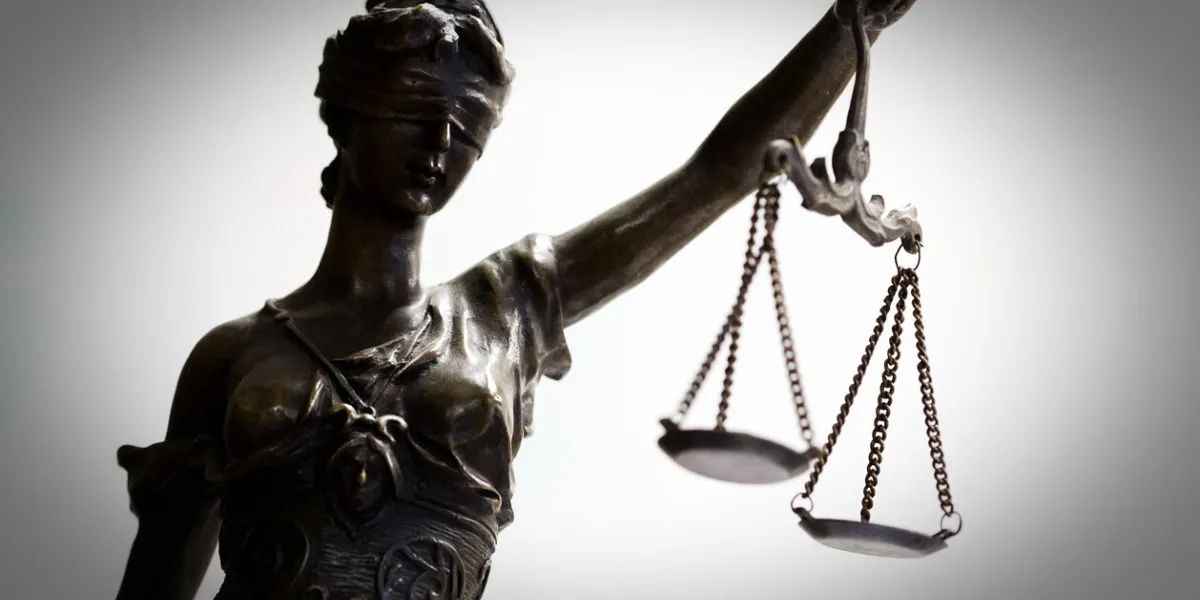 bronze statuette of justice