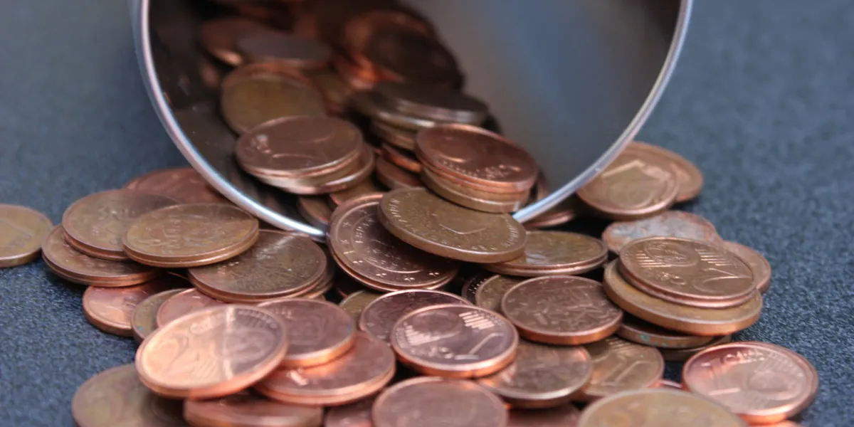 euro coins yellow coins make a donation