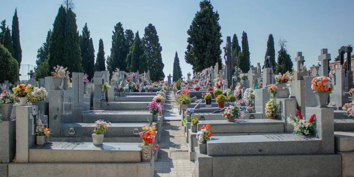 tombs located in the almudena cemetery, a space of historical, religious and cultural interest in madrid, spain