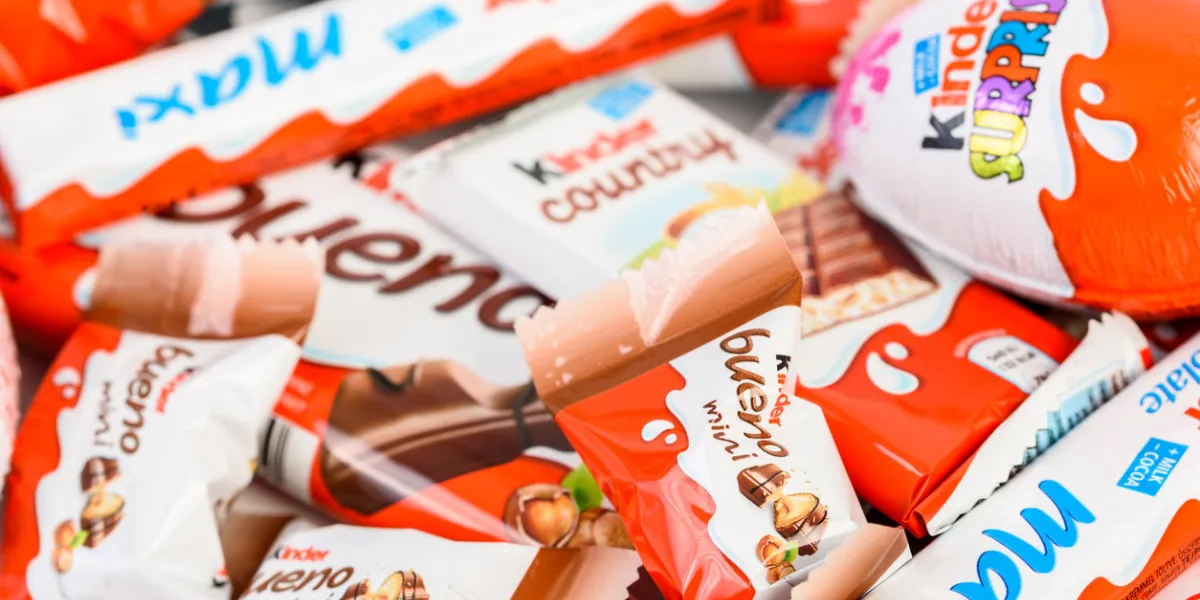 bucharest, romania - december 02, 2015  kinder chocolate is a confectionery product brand line of italian confectionery multinational ferrero