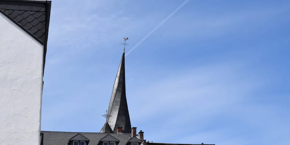 mayen, germany - 05 12 2022  twisted church tower above town
