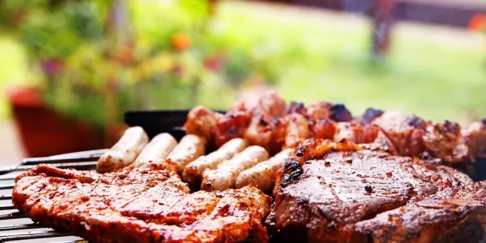 grill mit grillfleisch