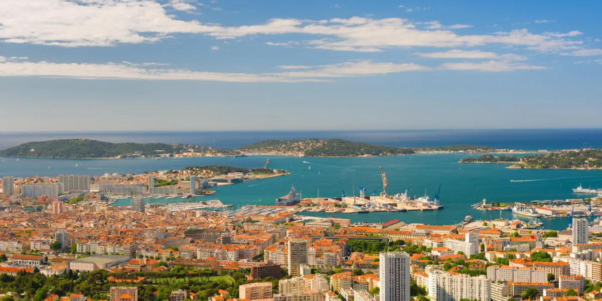 cityscape of toulon in a summer morning