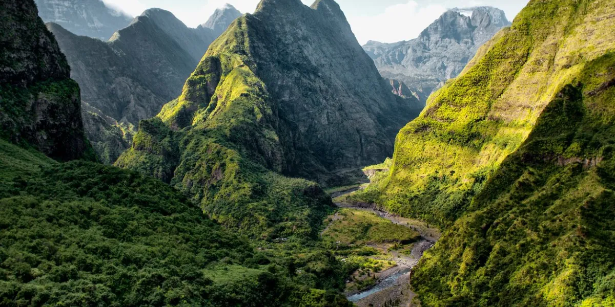 beautiful landscapre in mafate cirque, la réunion