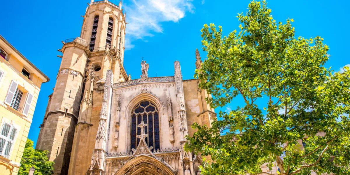saint sauveur gothic cathedral in aix-en-provence in france