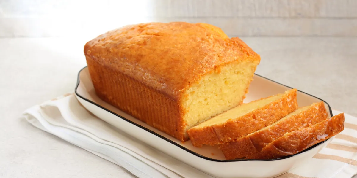 homemade fresh pound cake, sliced