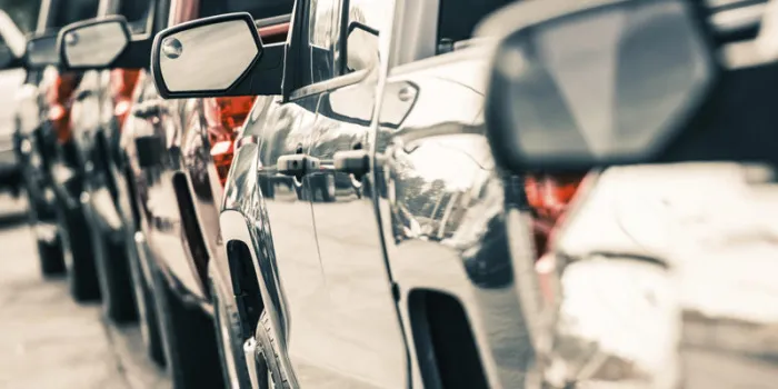 cars traffic closeup urban transportation concept pickup trucks line