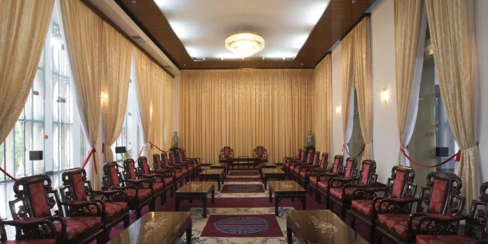the vice president's reception room in the reunification palace in ho chi minh city (saigon), vietnam