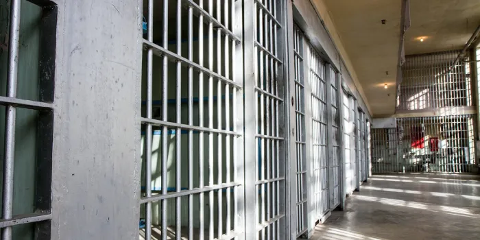 old priston with it's bars locked up